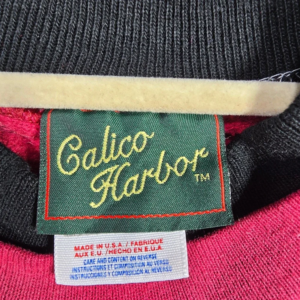 Vintage Calico Harbor Jerzees Red Bird Board Meeting Sweatshirt Medium USA Made